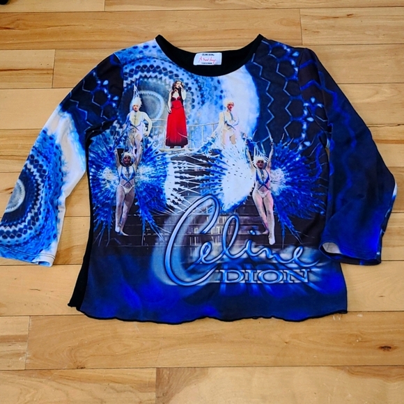Celine Dion Tops - Celine Dion A New Day All Over Graphic Shirt Top Caesars Palace RARE LOOK